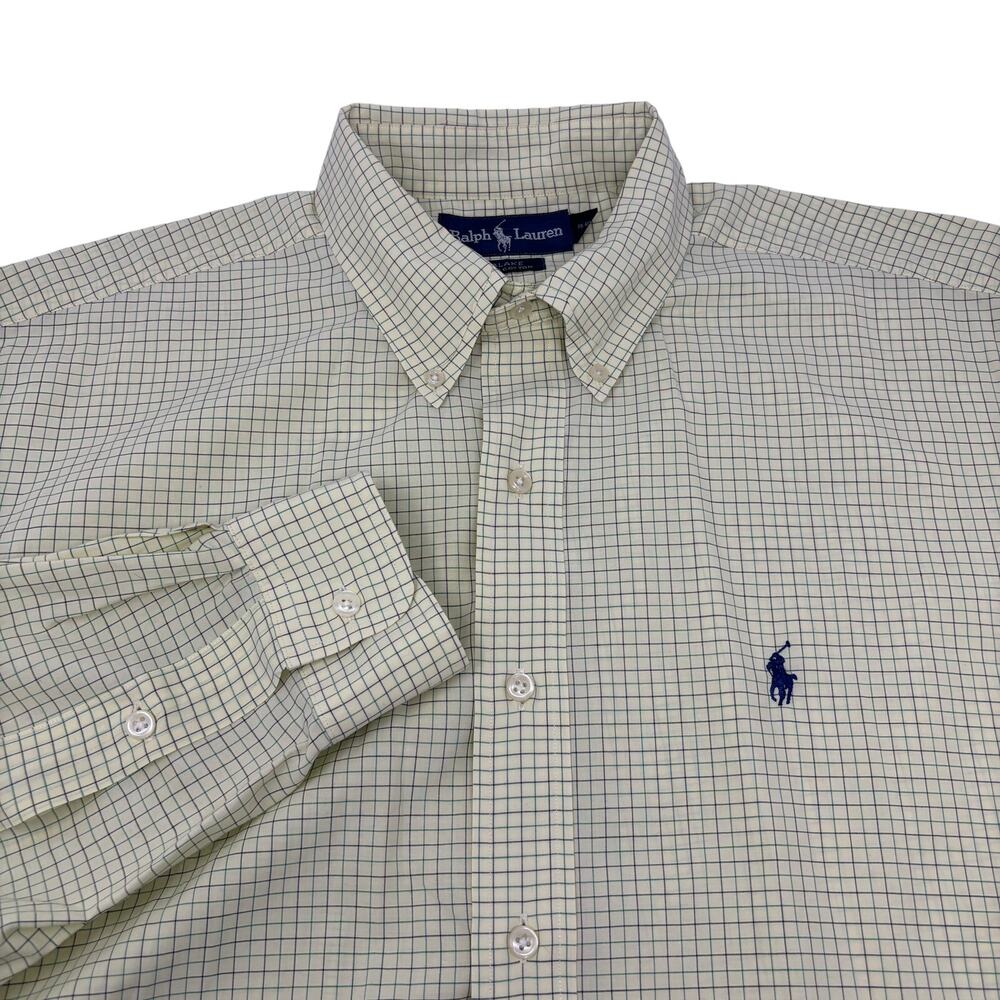 Ralph Lauren‎ Large Yellow Green Blue Check Long Sleeve Button Down Blake Shirt